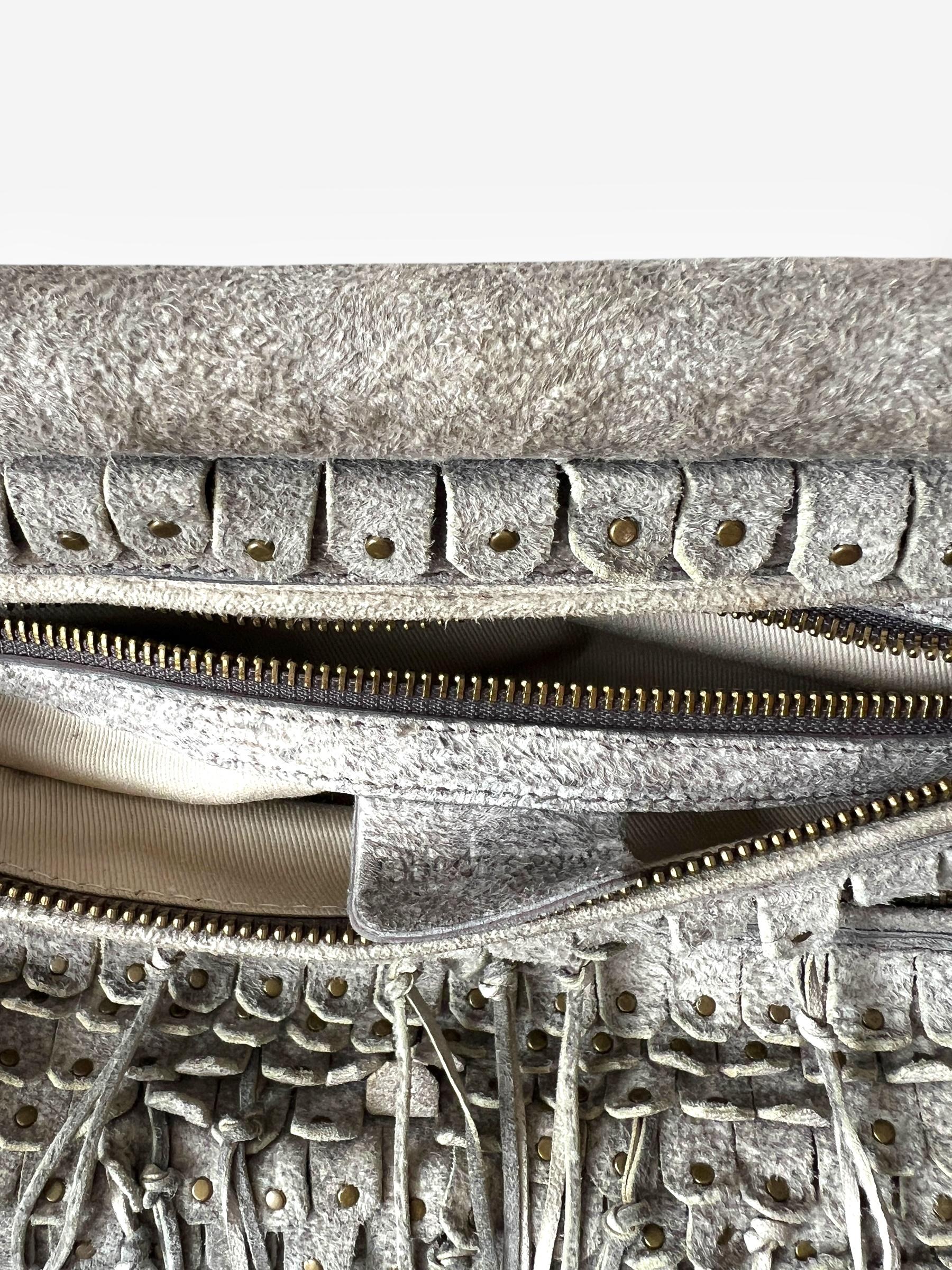 Roberto Cavalli 2011 Sac à main à franges en daim vieilli en vente 3