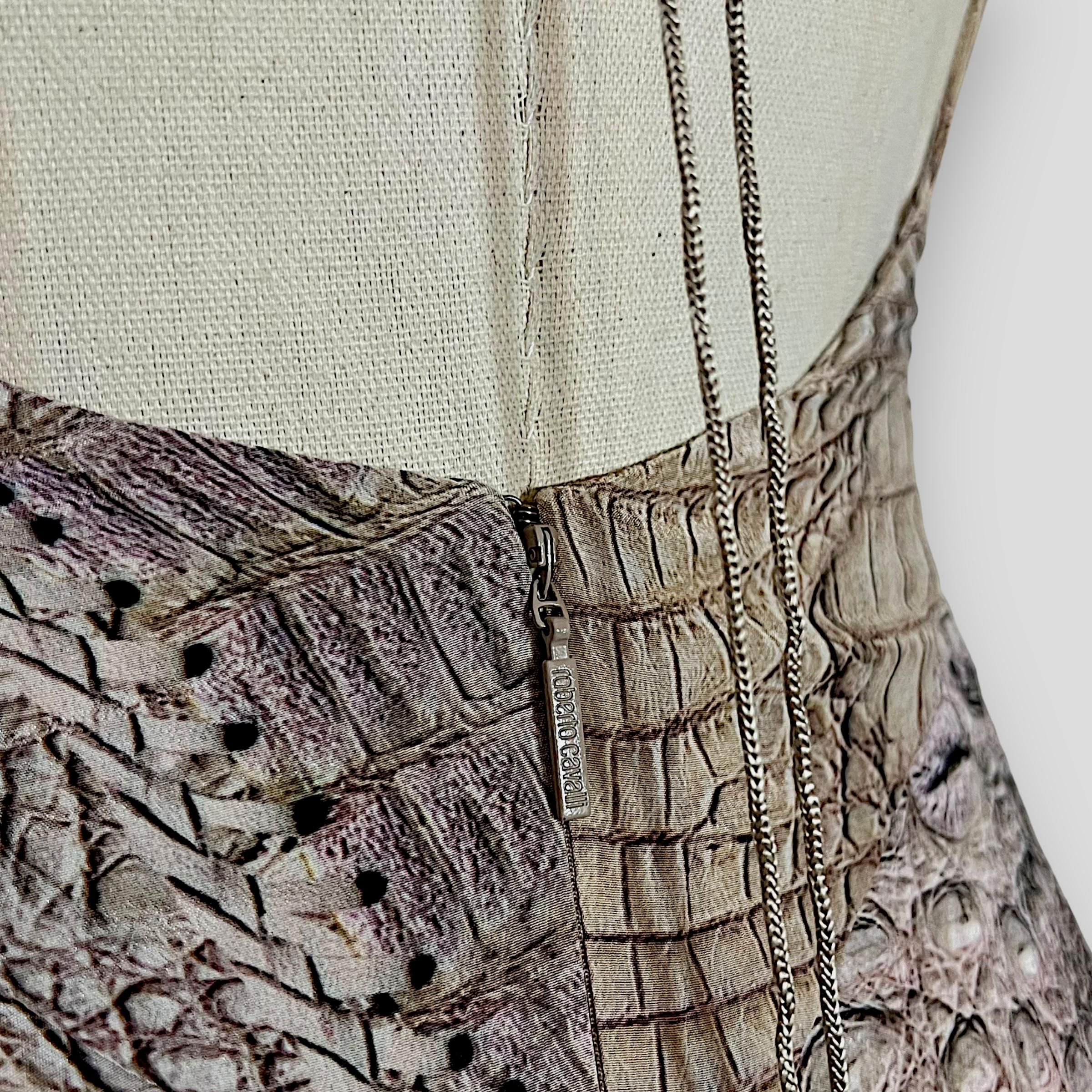 Roberto Cavalli 2011S/S Vestido halter de seda con estampado de serpiente 2