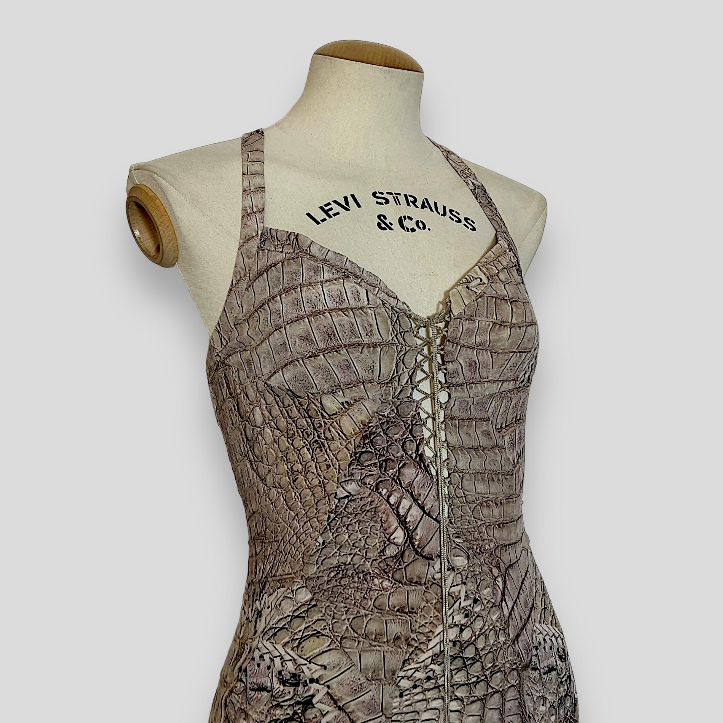Roberto Cavalli 2011S/S Vestido halter de seda con estampado de serpiente 3