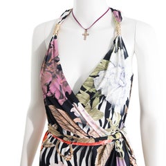 Mini-robe à volants et motif floral Roberto Cavalli 2013, taille 42