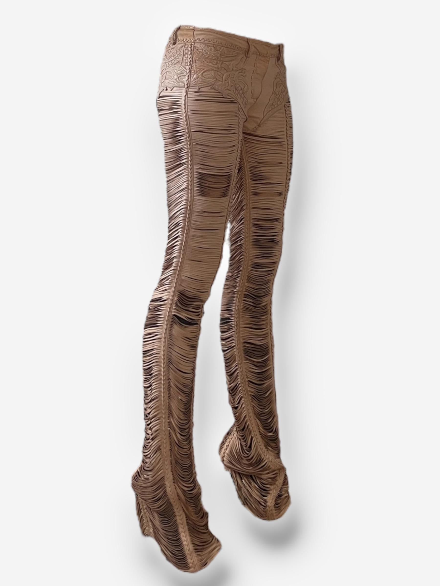 Roberto Cavalli 2013 Leather Cut-Out Pants 5