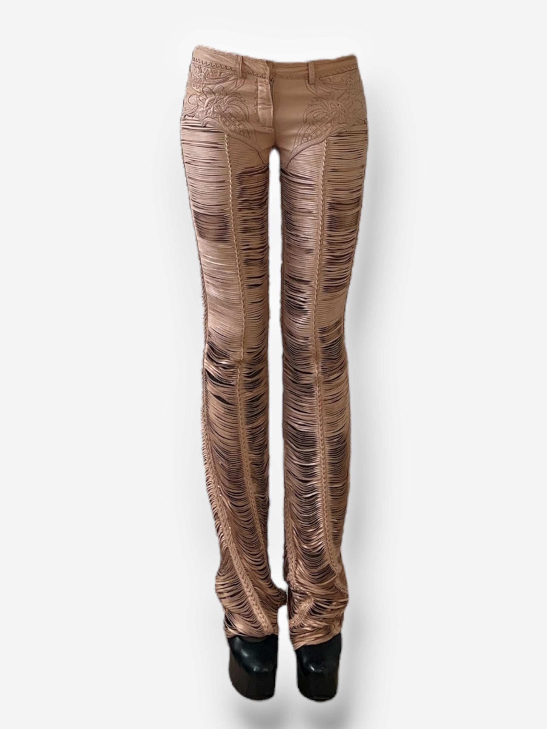 Roberto Cavalli 2013 Leather Cut-Out Pants 9