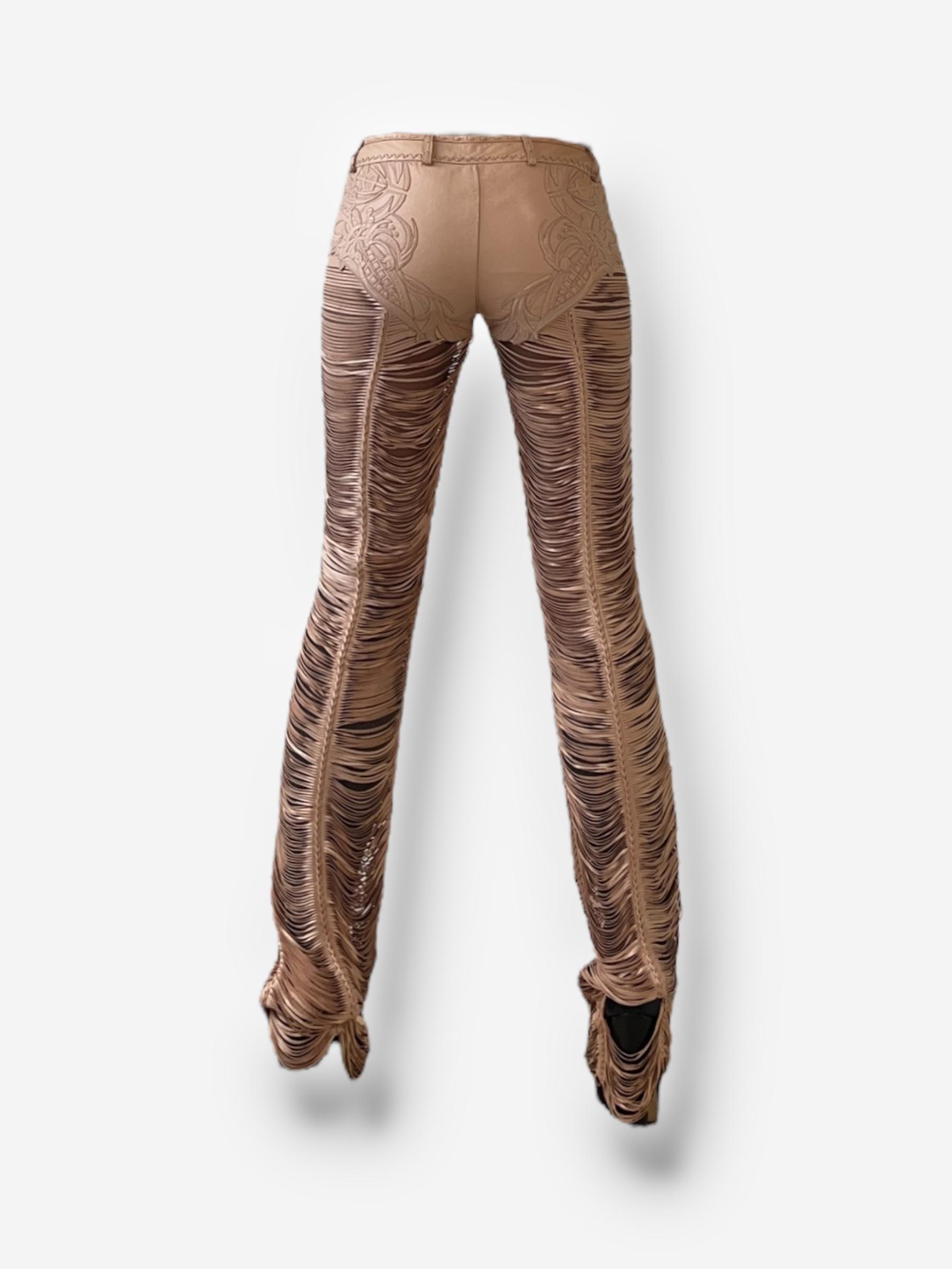 Roberto Cavalli 2013 Leather Cut-Out Pants 10