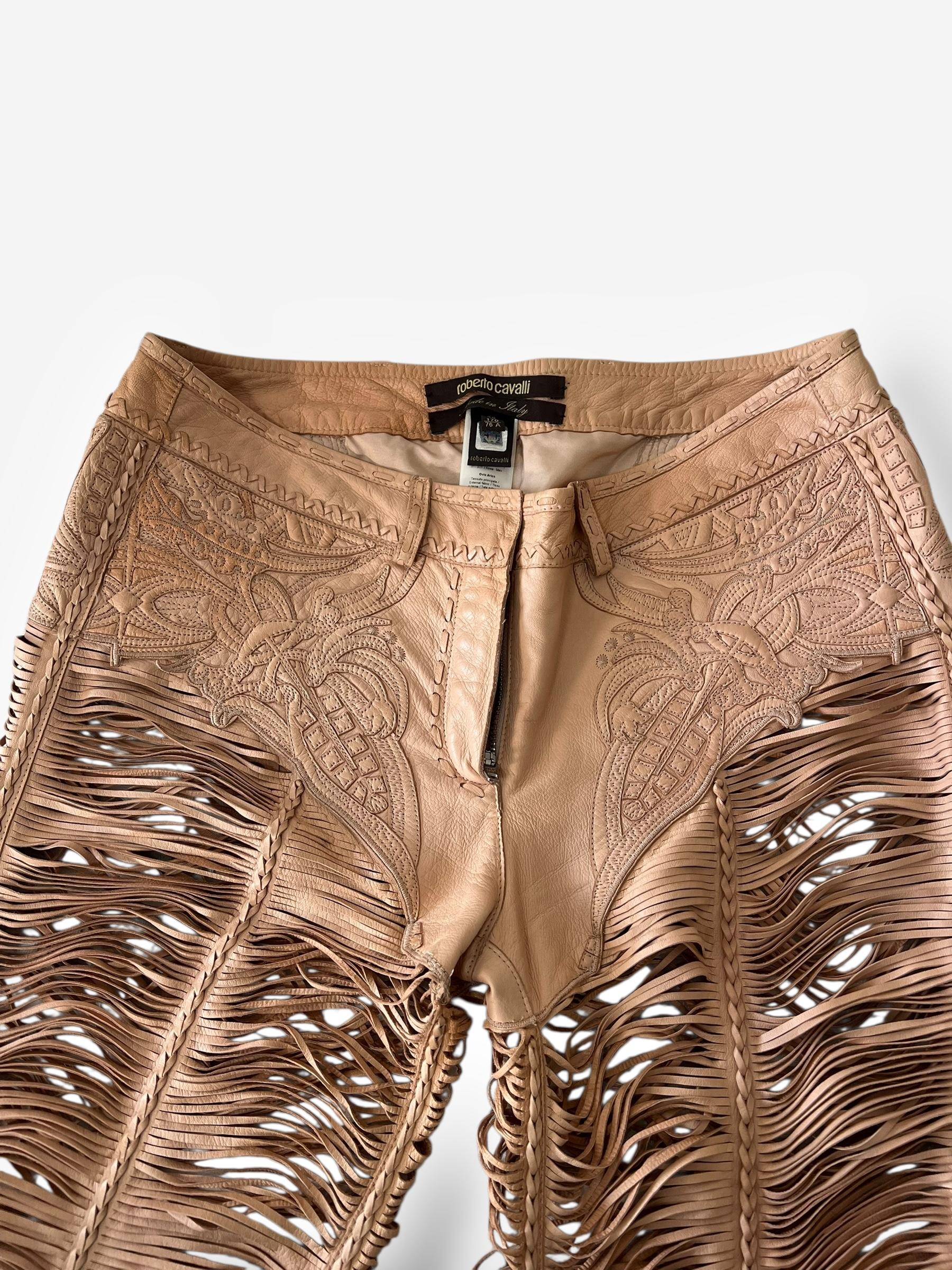 Roberto Cavalli 2013 Leather Cut-Out Pants 1