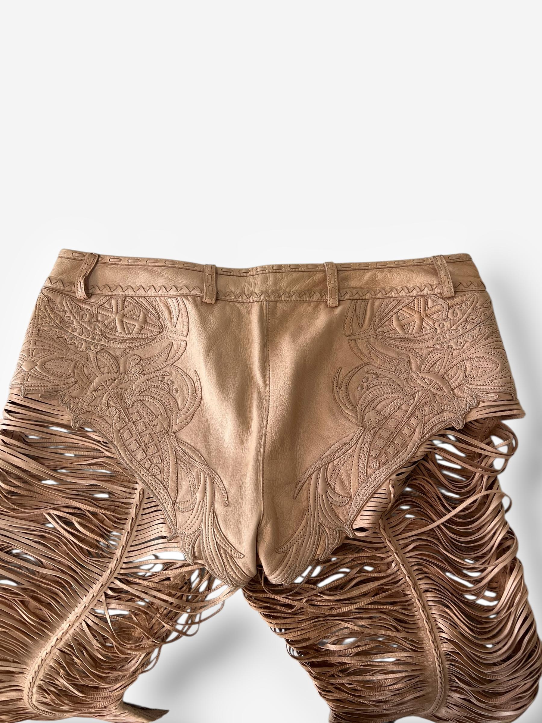 Roberto Cavalli 2013 Leather Cut-Out Pants 2