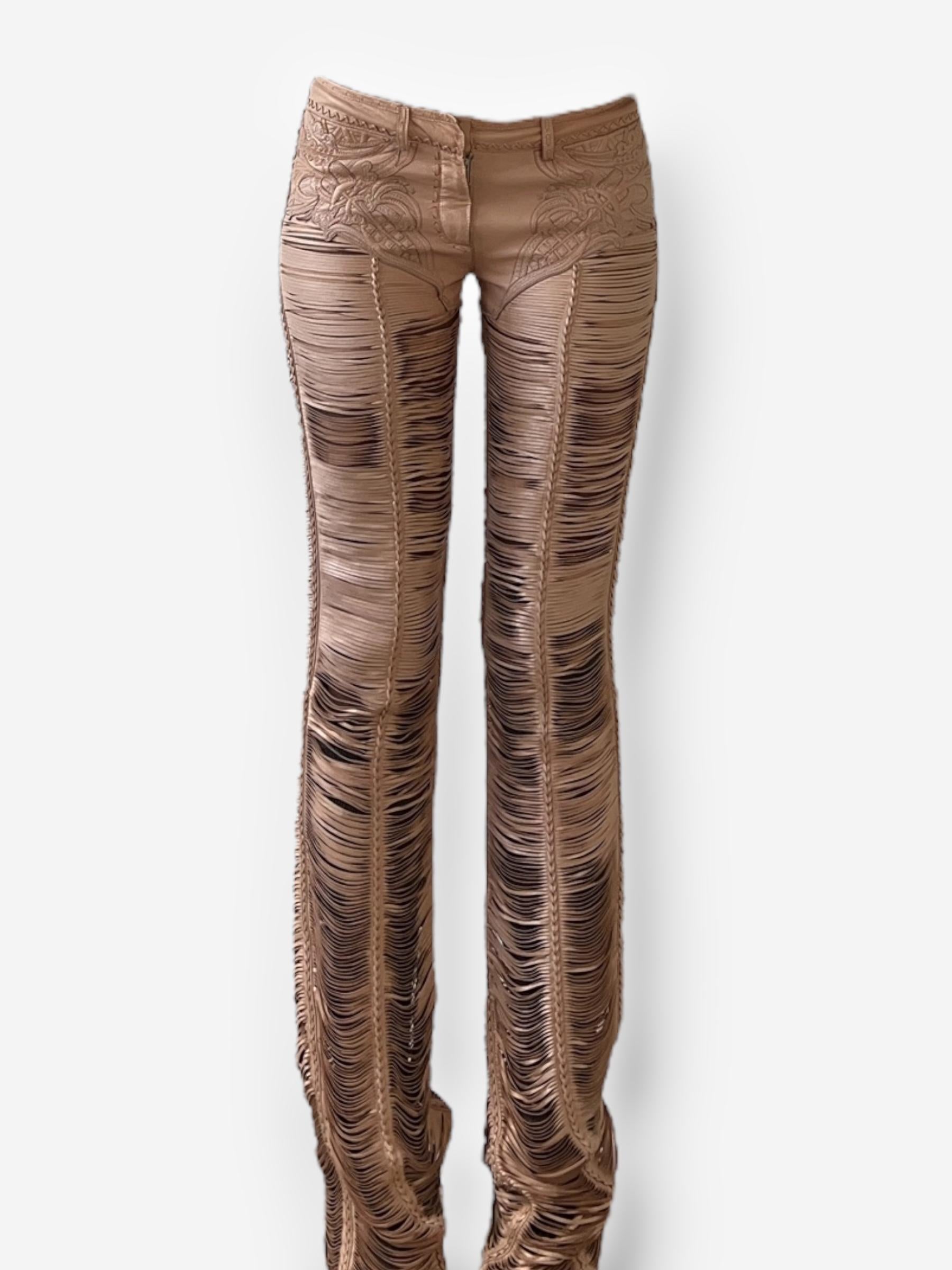Roberto Cavalli 2013 Leather Cut-Out Pants 3