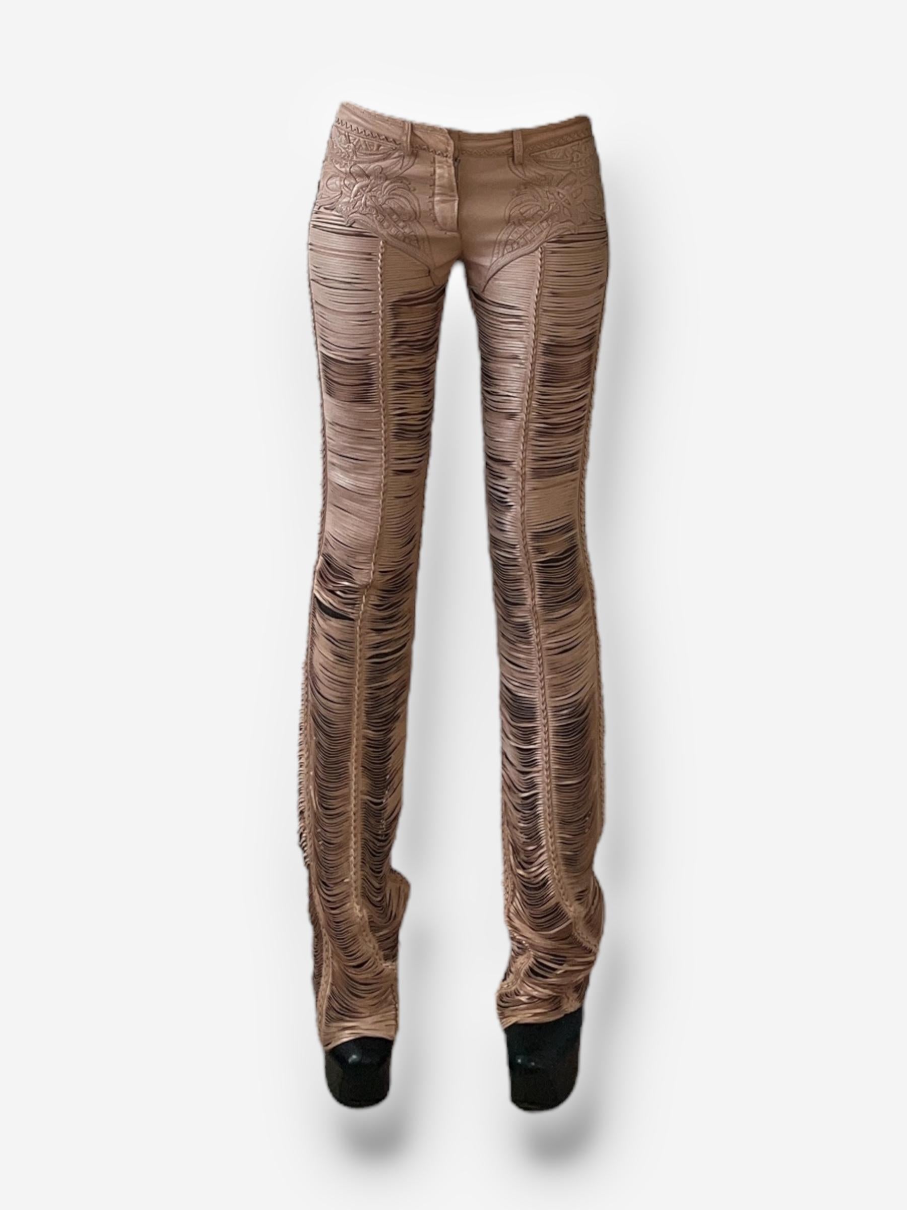 Roberto Cavalli 2013 Leather Cut-Out Pants 4