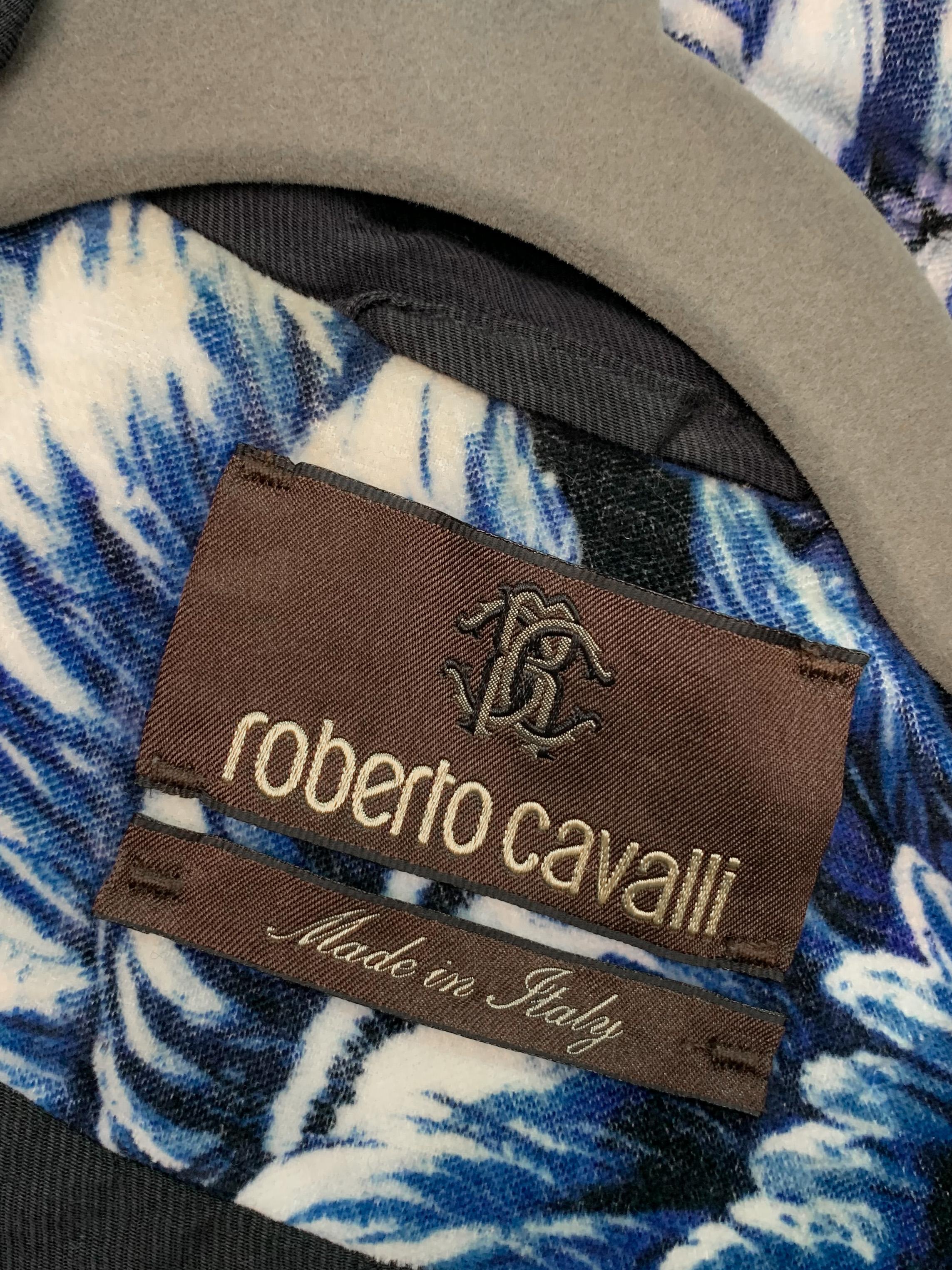 Roberto Cavalli 2016 Chinoiserie Velvet Jacket, Coat w/Baroque Porcelain Print  11