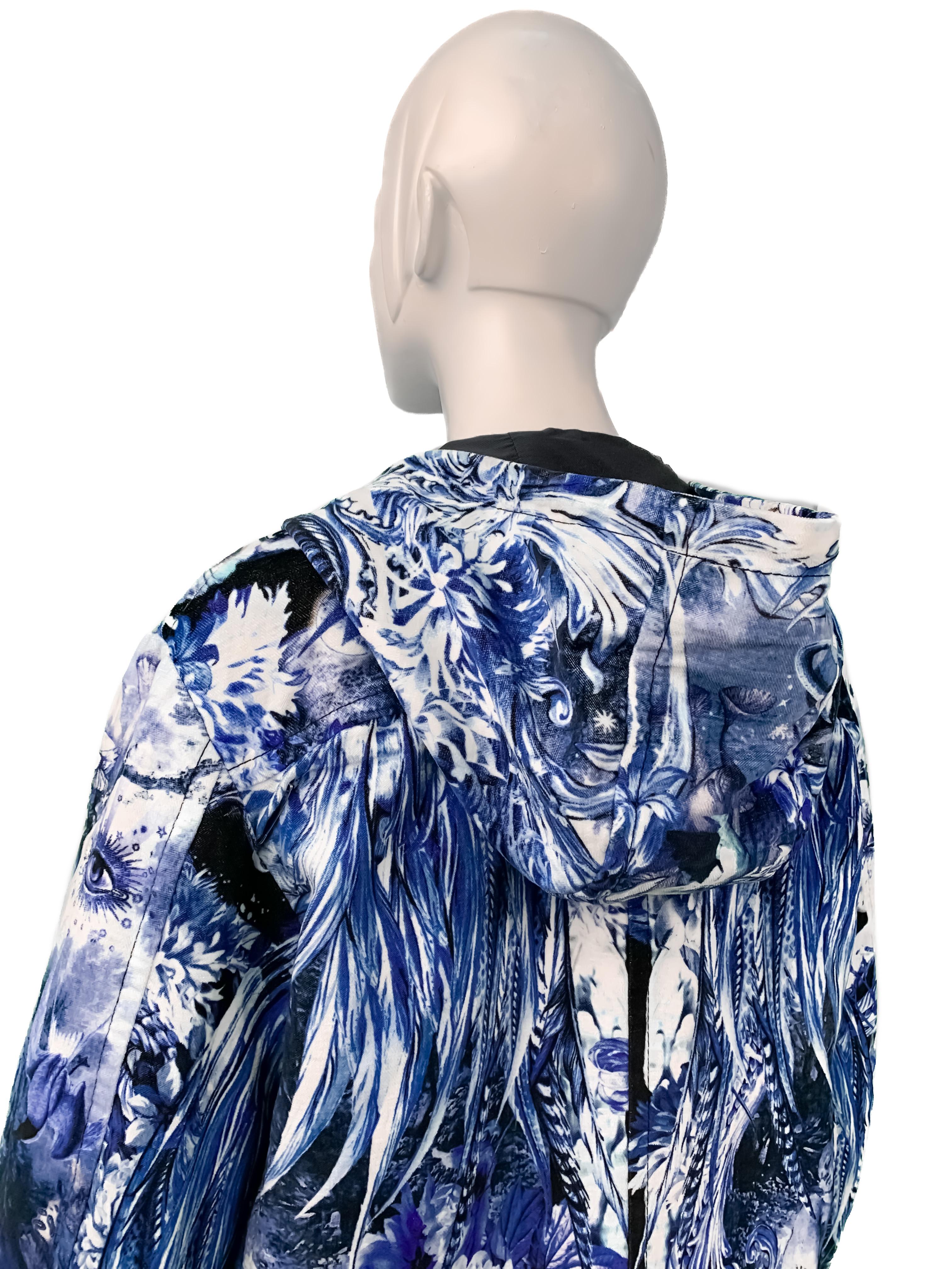 Roberto Cavalli 2016 Chinoiserie Velvet Jacket, Coat w/Baroque Porcelain Print  2