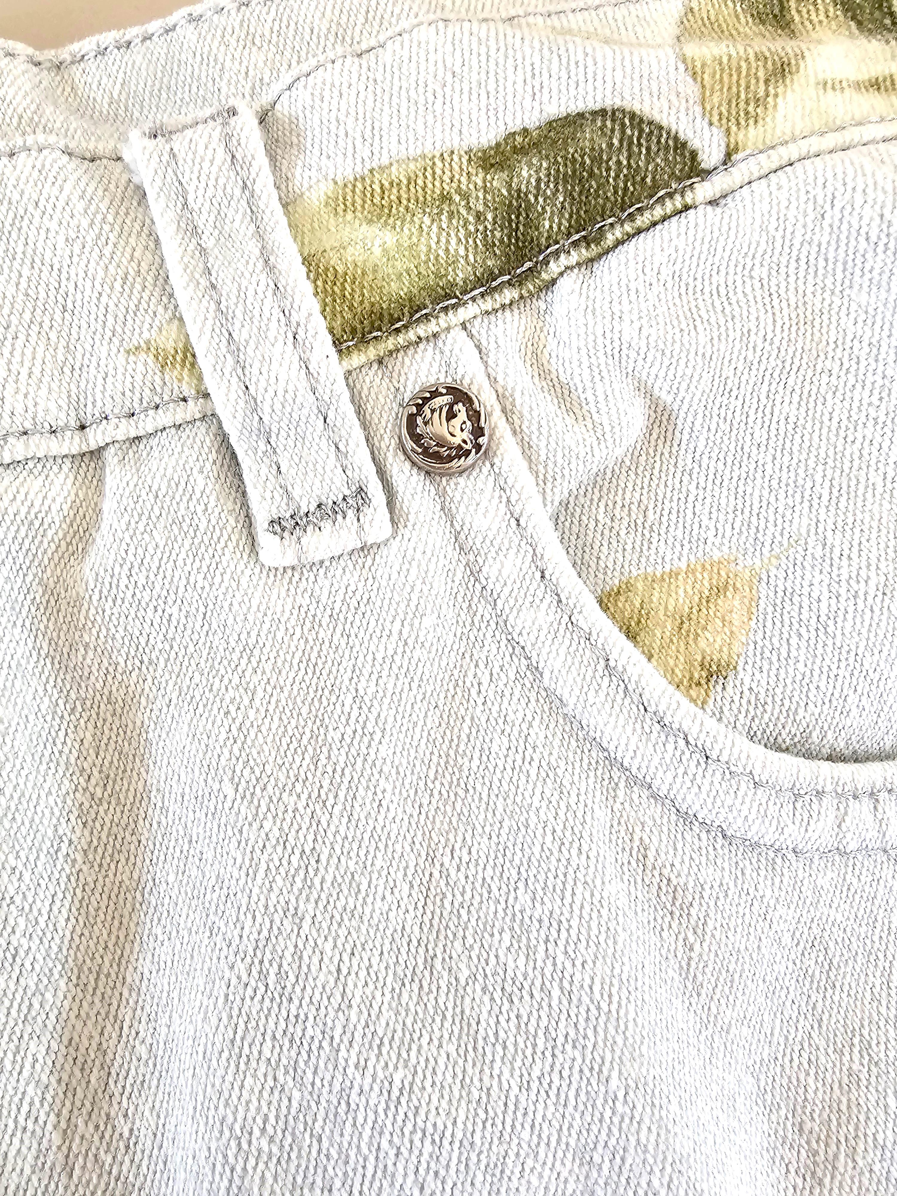 Roberto Cavalli 90s Floral Jeans Stretch Vintage For Sale 5