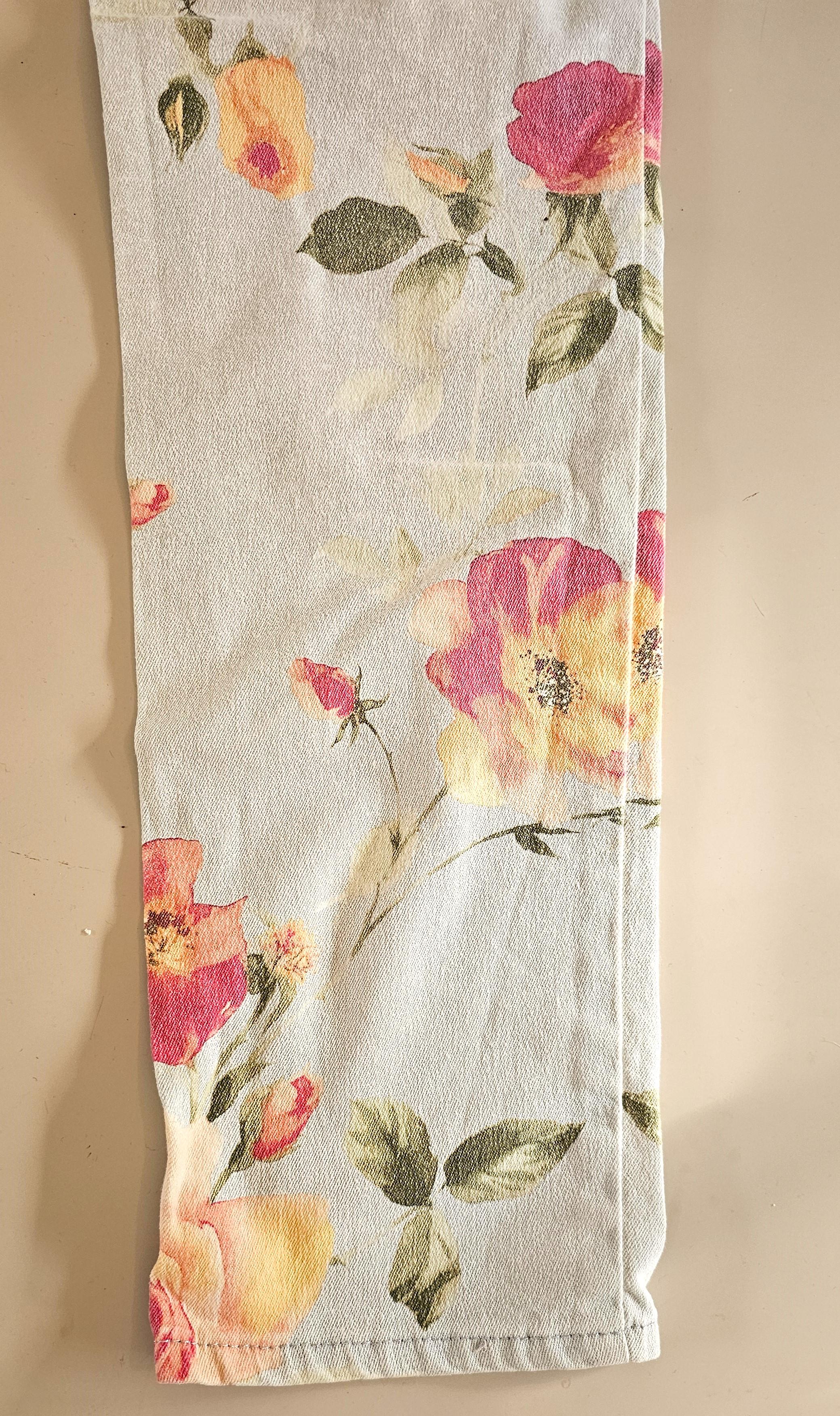 Roberto Cavalli 90s Floral Jeans Stretch Vintage For Sale 4