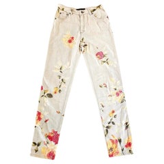Roberto Cavalli 90s Floral Jeans Stretch Vintage