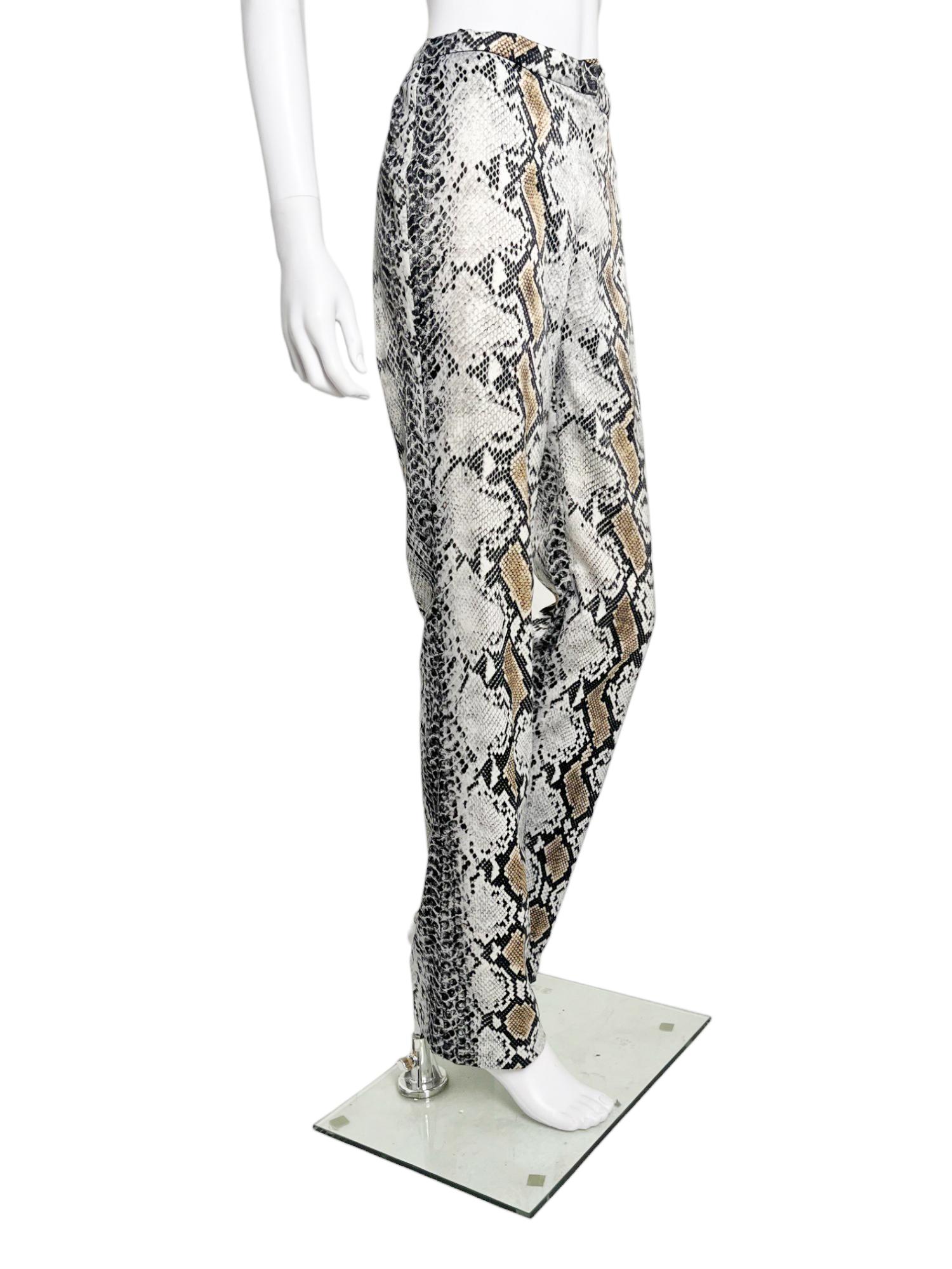 Roberto Cavalli A/w 1998 Python Green Bootcut Jea… - image 3