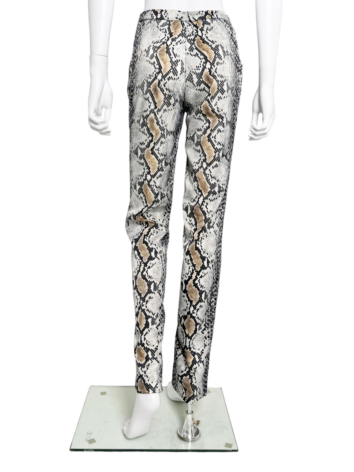 Roberto Cavalli A/w 1998 Python Green Bootcut Jea… - image 4