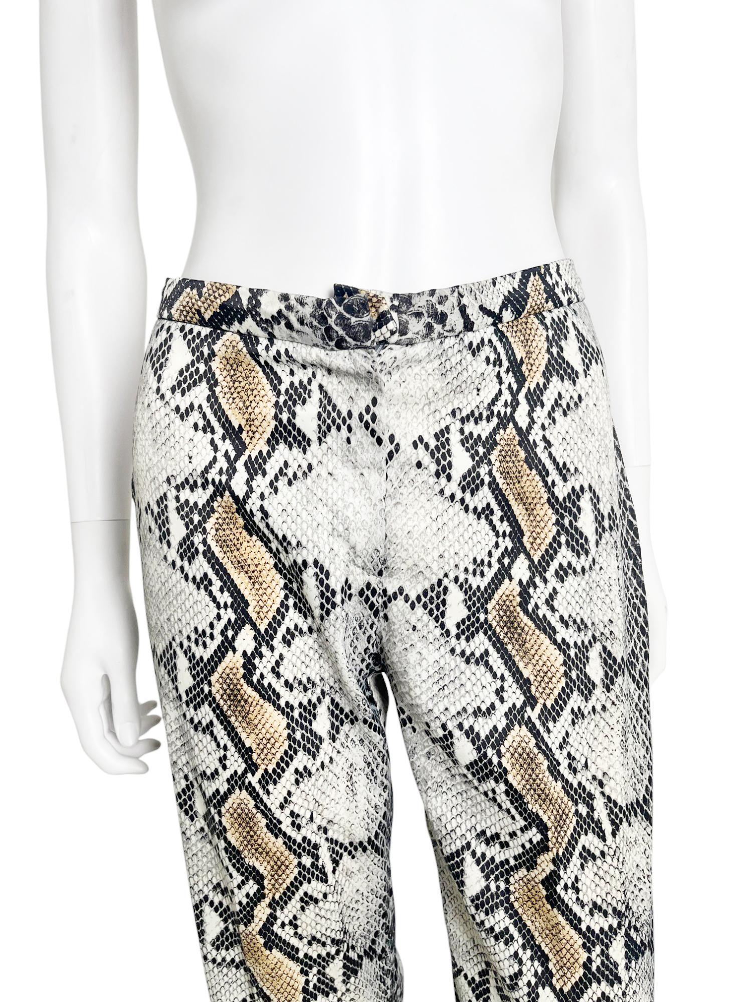 Roberto Cavalli A/w 1998 Python Green Bootcut Jea… - image 5