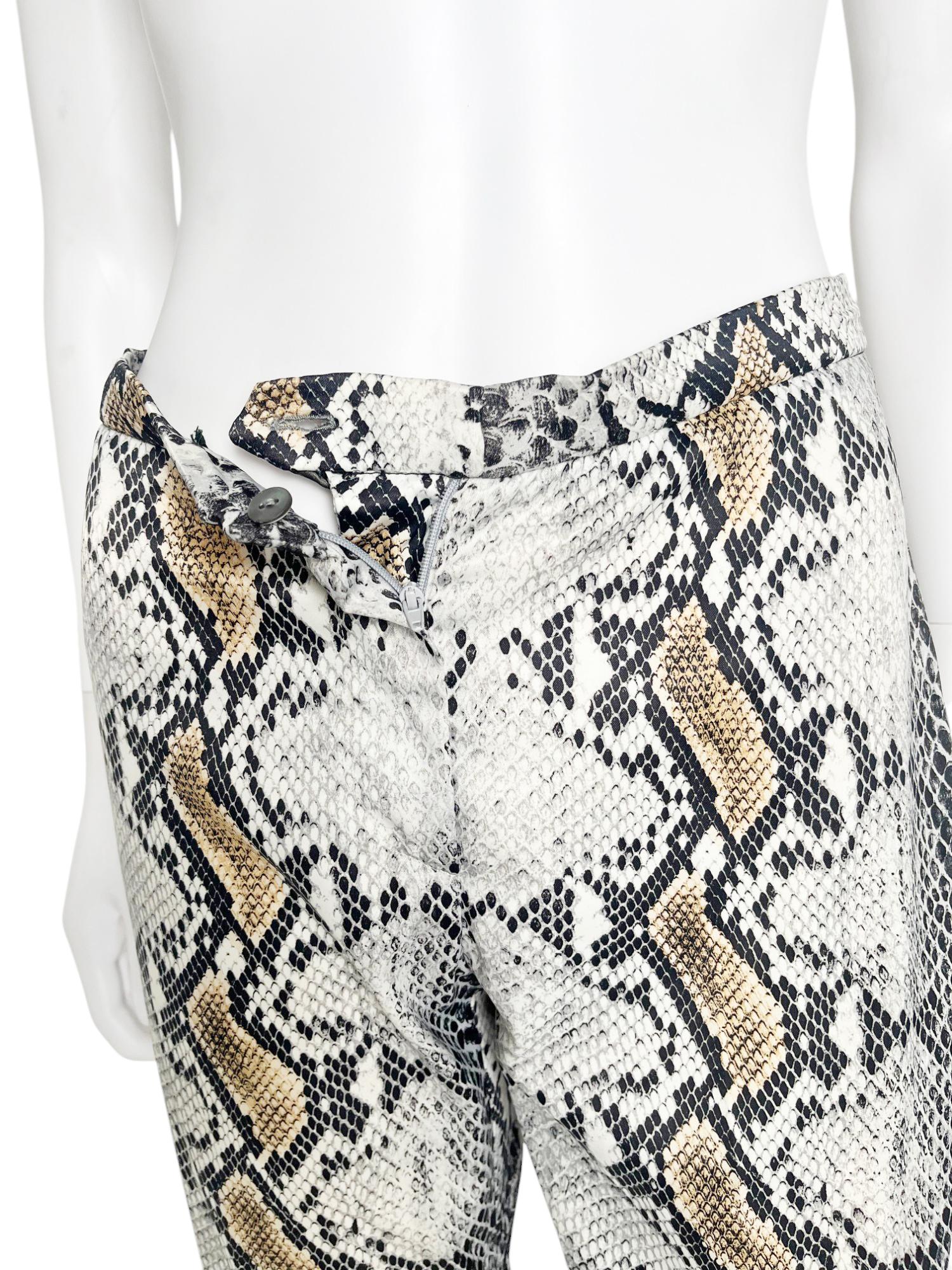 Roberto Cavalli A/w 1998 Python Green Bootcut Jea… - image 6