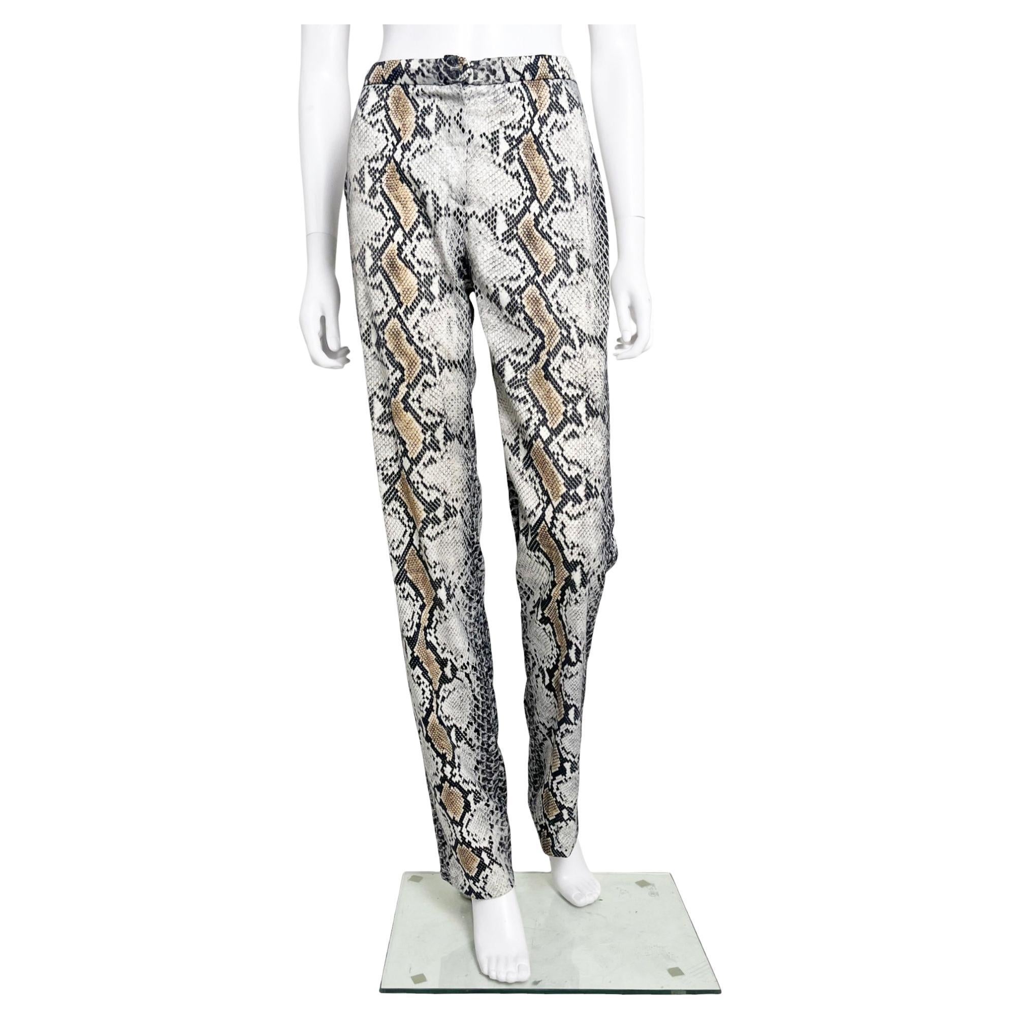 Roberto Cavalli A/w 1998 Python Green Bootcut Jea… - image 1