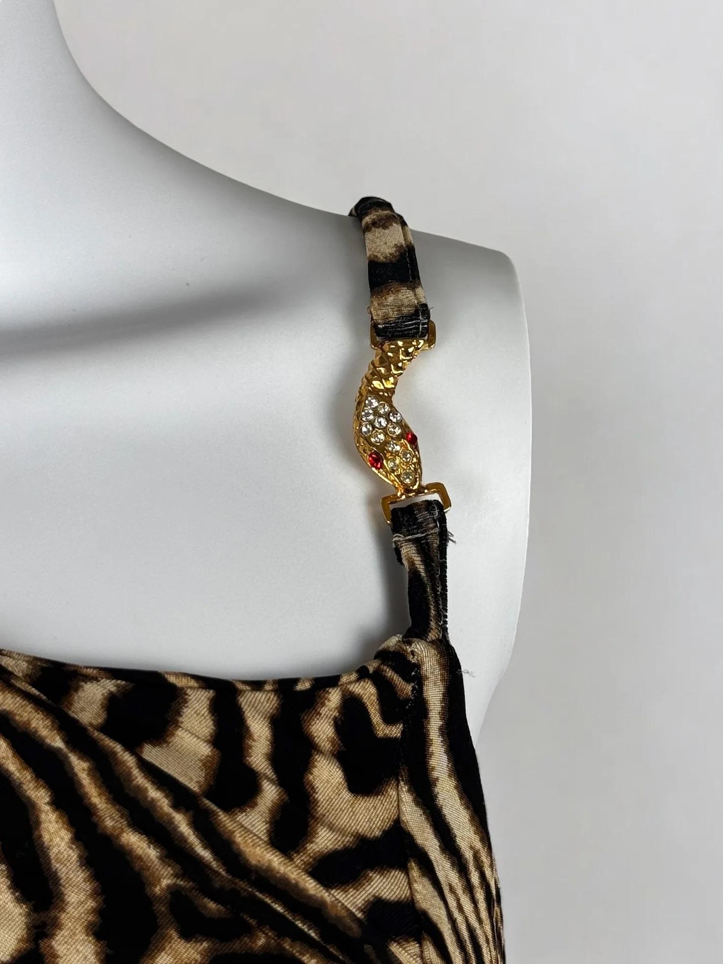 Black Roberto Cavalli Abstract Animal Print Dress, 2006 For Sale