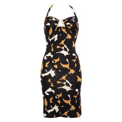 Roberto Cavalli Abstract Halterneck Mini Dress Size M