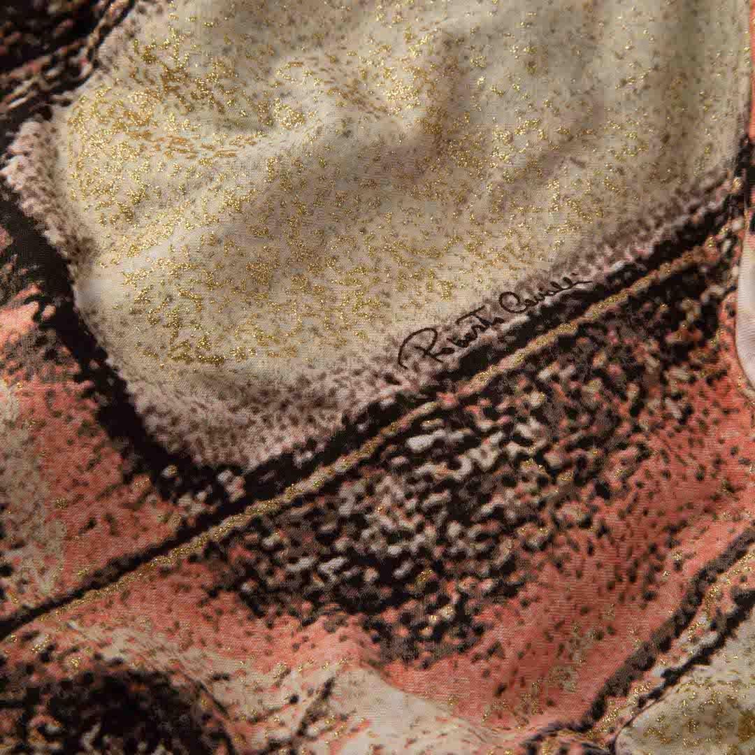 Roberto Cavalli Abstract Pattern Feather Detail Top Size M In Good Condition In London, GB