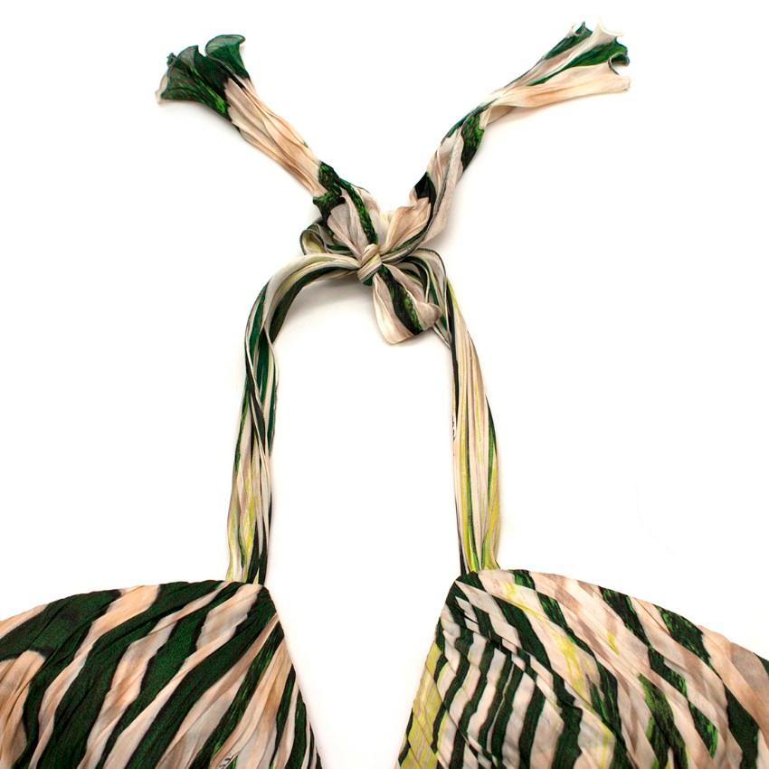 Women's Roberto Cavalli abstract-print silk-satin halterneck gown US 6