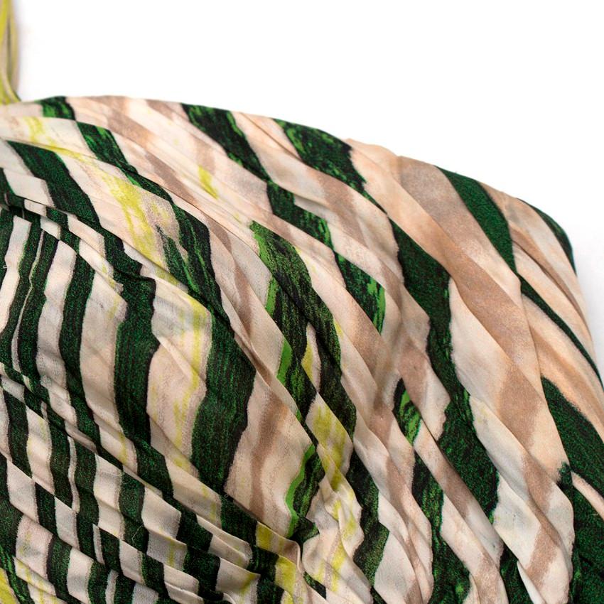 Roberto Cavalli abstract-print silk-satin halterneck gown US 6 1
