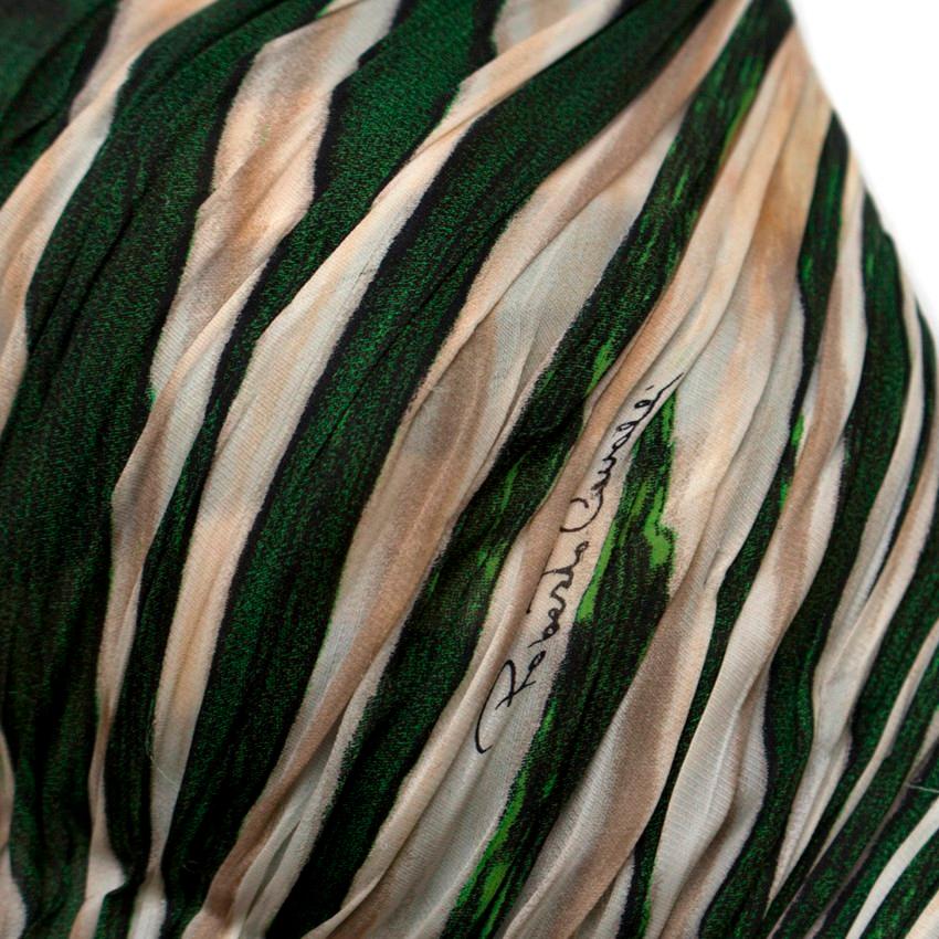 Roberto Cavalli abstract-print silk-satin halterneck gown US 6 3