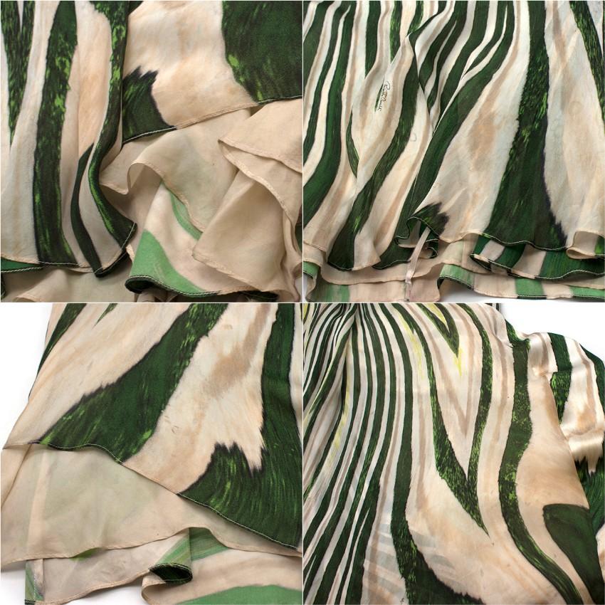 Roberto Cavalli abstract-print silk-satin halterneck gown US 6 4