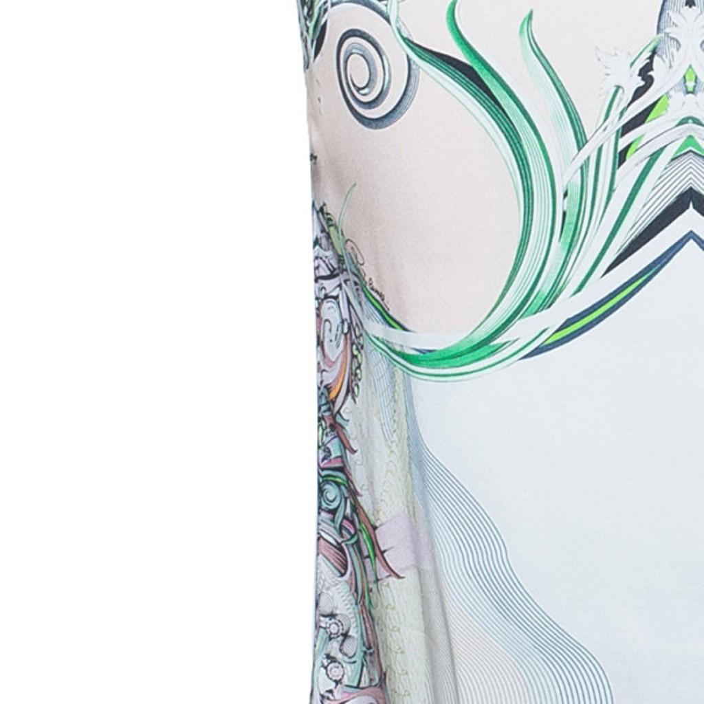 Roberto Cavalli Abstract Silk Chiffon Top And Skirt Set M/S 10