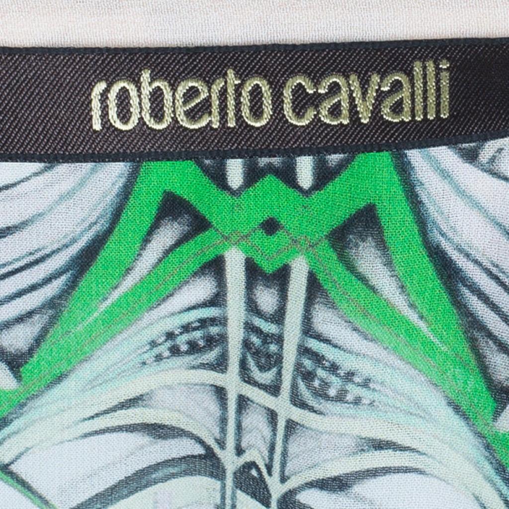 Roberto Cavalli Abstract Silk Chiffon Top And Skirt Set M/S 12