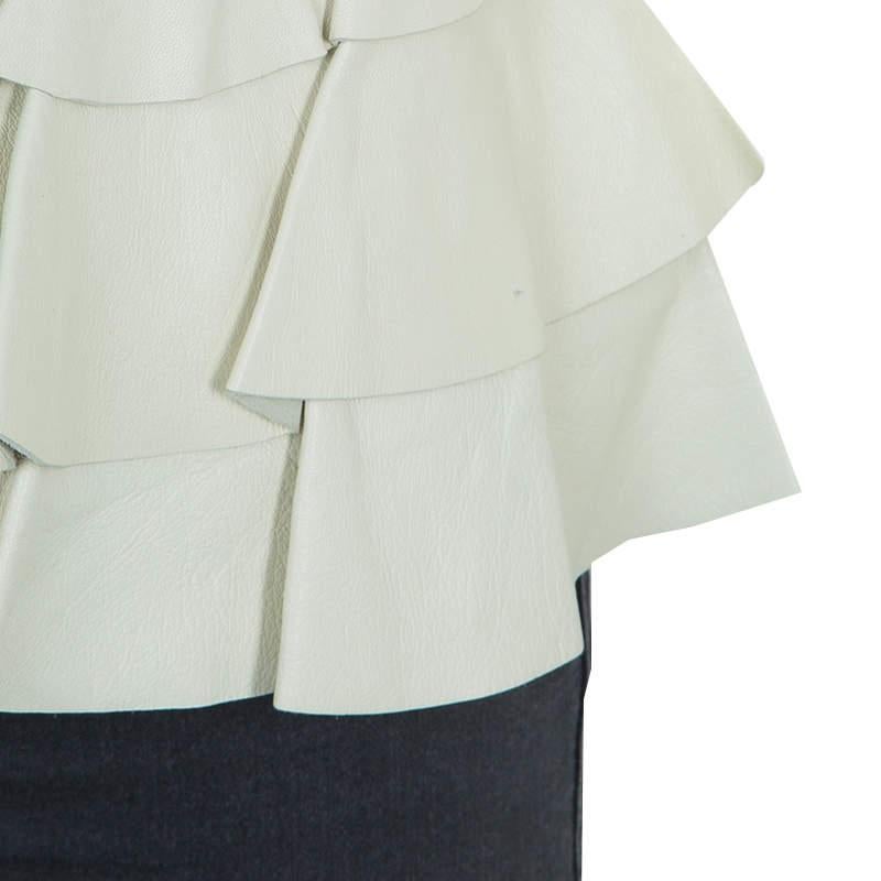 Roberto Cavalli Angels - Veste en cuir crème avec détails en plumes, 12 ans 1