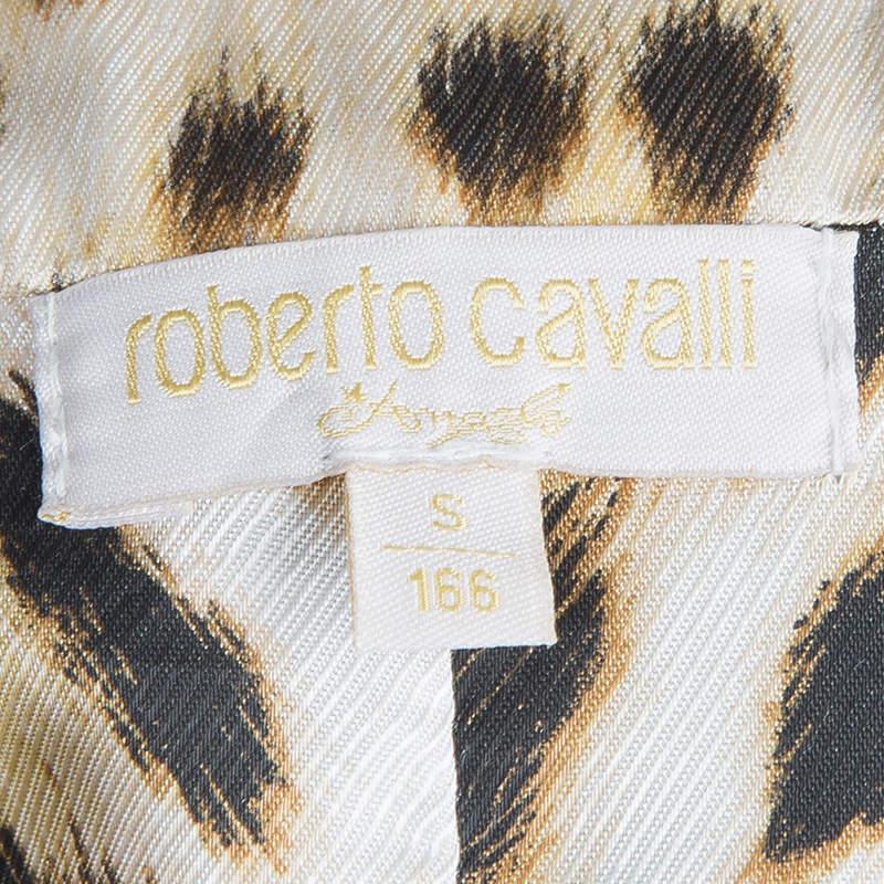Roberto Cavalli Angels - Veste en cuir crème avec détails en plumes, 12 ans en vente 3
