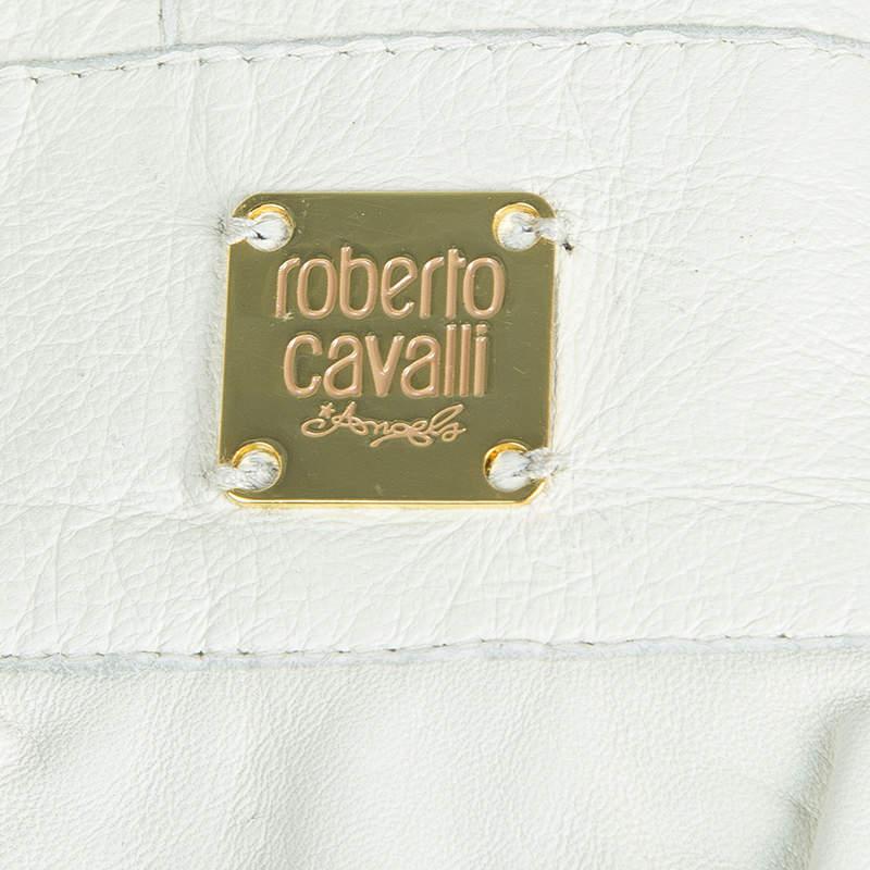 Roberto Cavalli Angels - Veste en cuir crème avec détails en plumes, 12 ans en vente 4