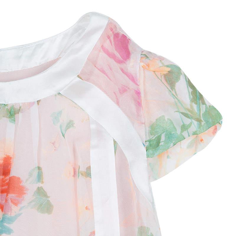 Roberto Cavalli Angels Multicolor Floral Print Silk Dress 10 Yrs For Sale 7
