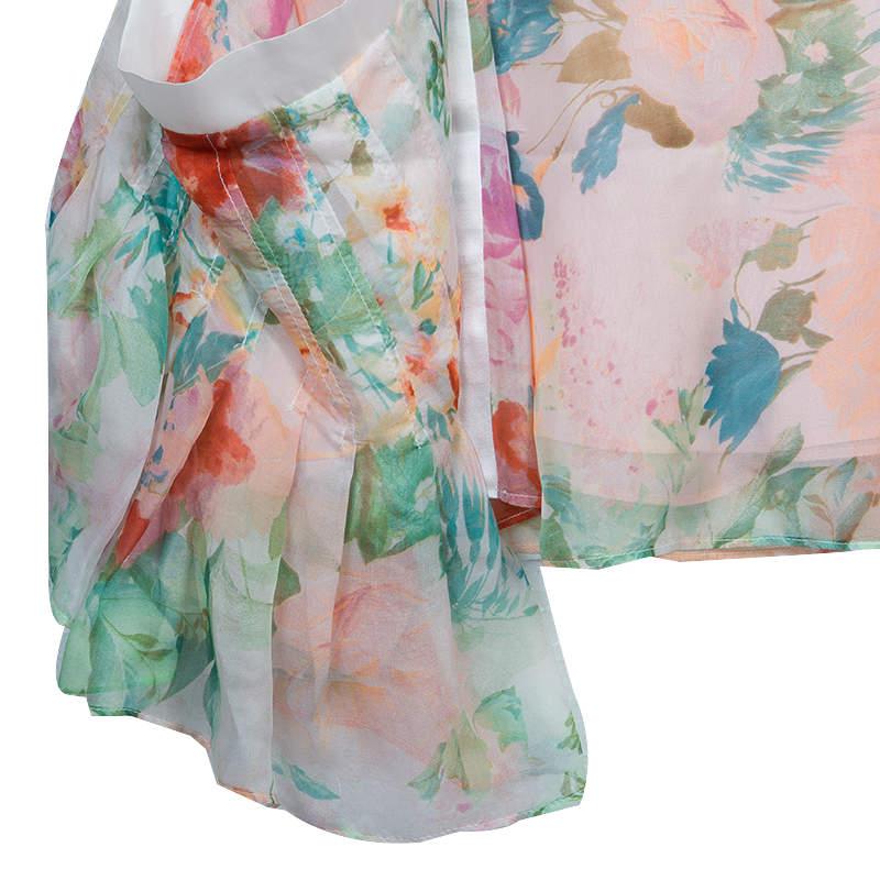 Roberto Cavalli Angels Multicolor Floral Print Silk Dress 10 Yrs For Sale 8