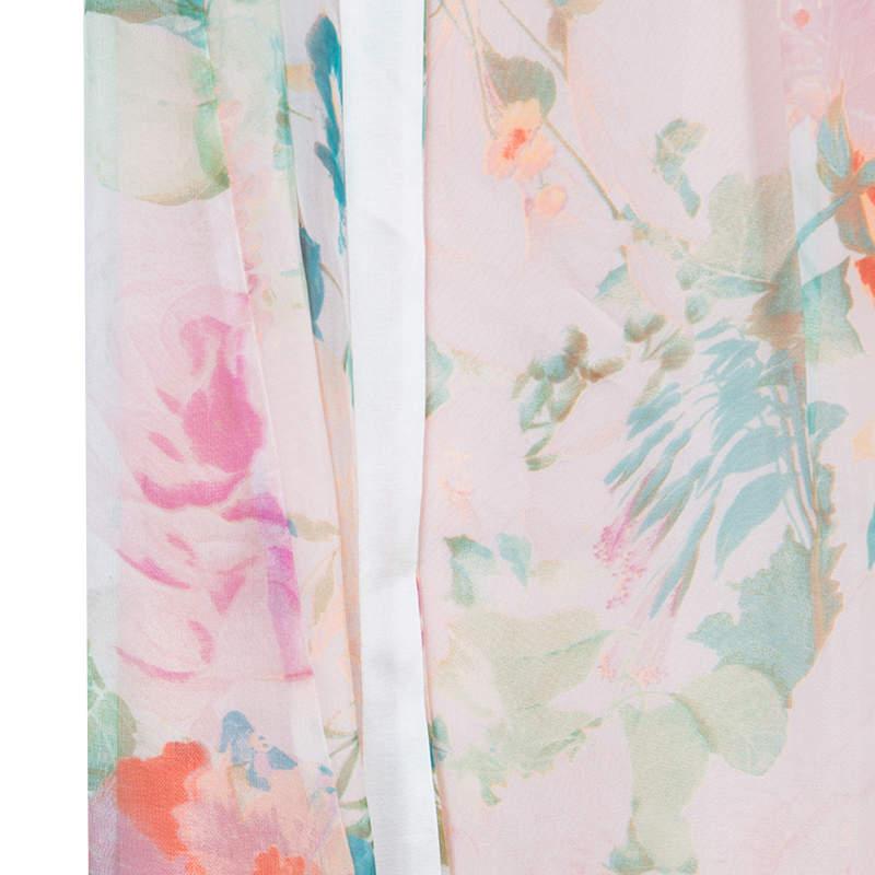 Roberto Cavalli Angels Multicolor Floral Print Silk Dress 10 Yrs For Sale 9