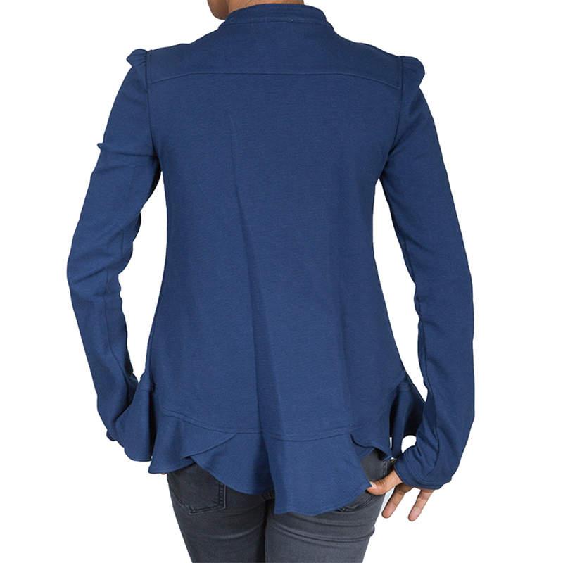 Black Roberto Cavalli Angels Navy Blue Frill Detail Biker Jacket 8 Yrs