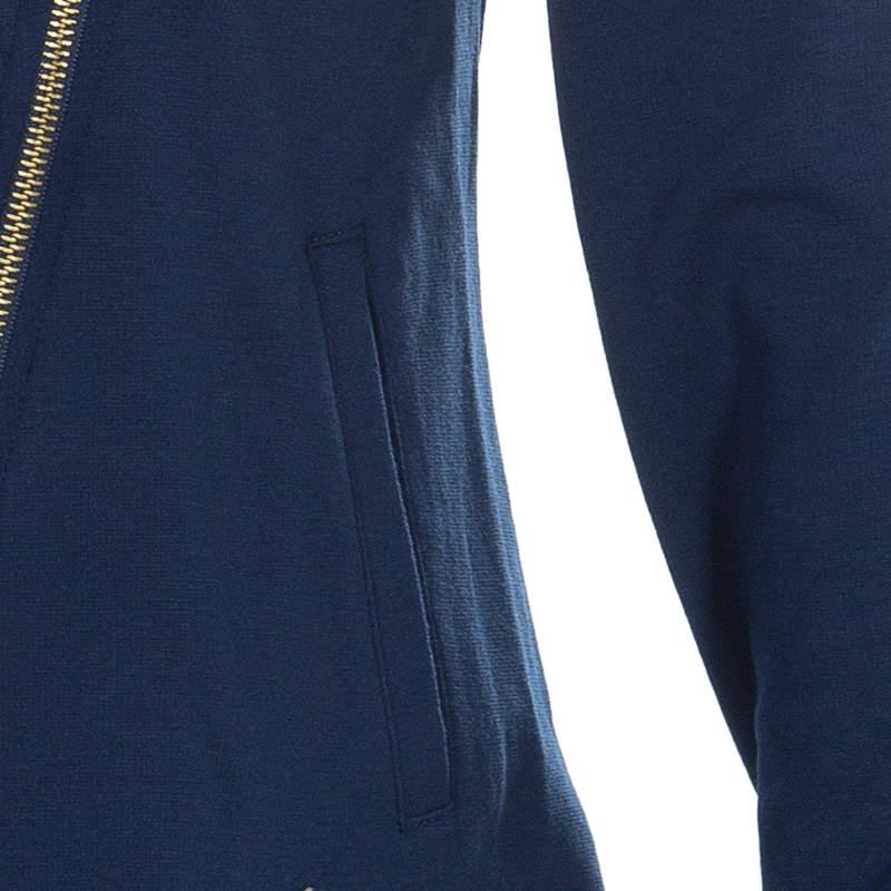 Roberto Cavalli Angels Navy Blue Frill Detail Biker Jacket 8 Yrs 2