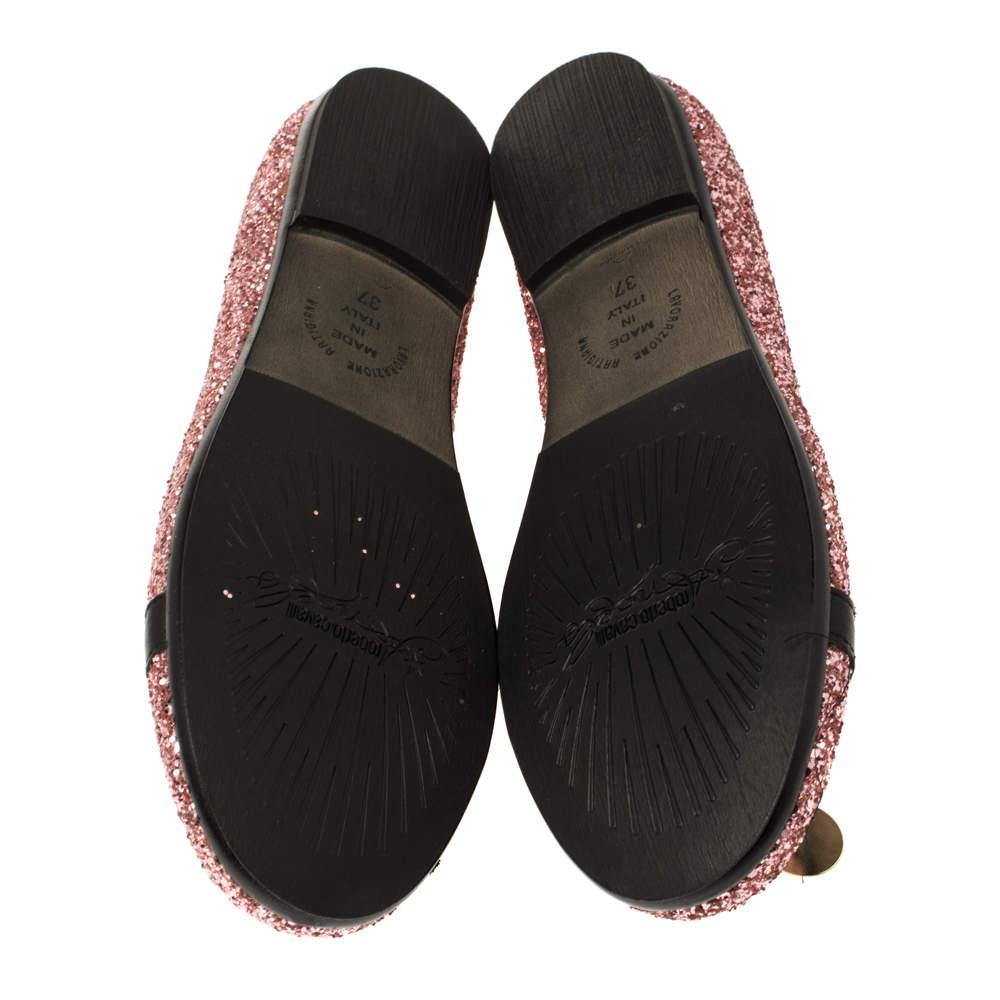 Roberto Cavalli Angels Pink Glitters Ballet Flats Size 37 1
