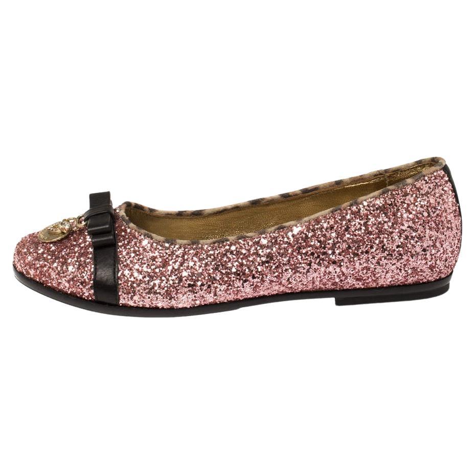 Roberto Cavalli Angels Pink Glitters Ballet Flats Size 37