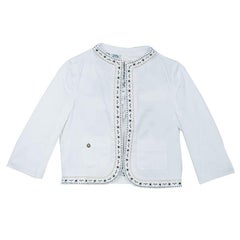 Roberto Cavalli Angels White Leather Trim Jacket 10 Yrs