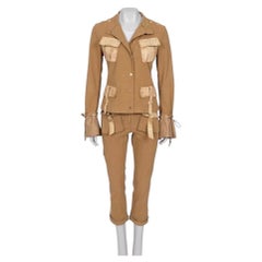 Roberto Cavalli Animal Print Cotton Suit Cropped Pants M