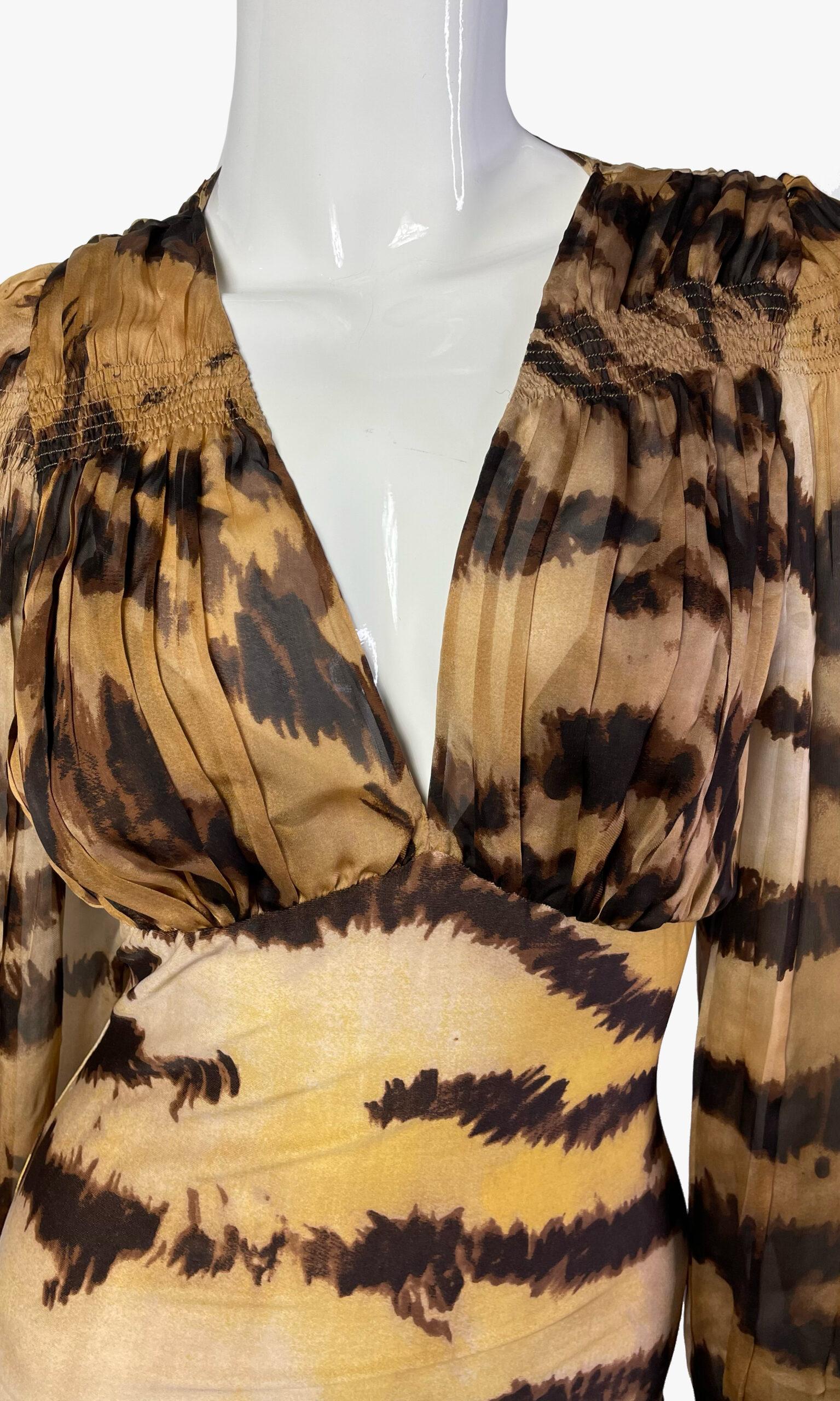 Vestido estampado animal Roberto Cavalli en Bueno estado para la venta en New York, NY
