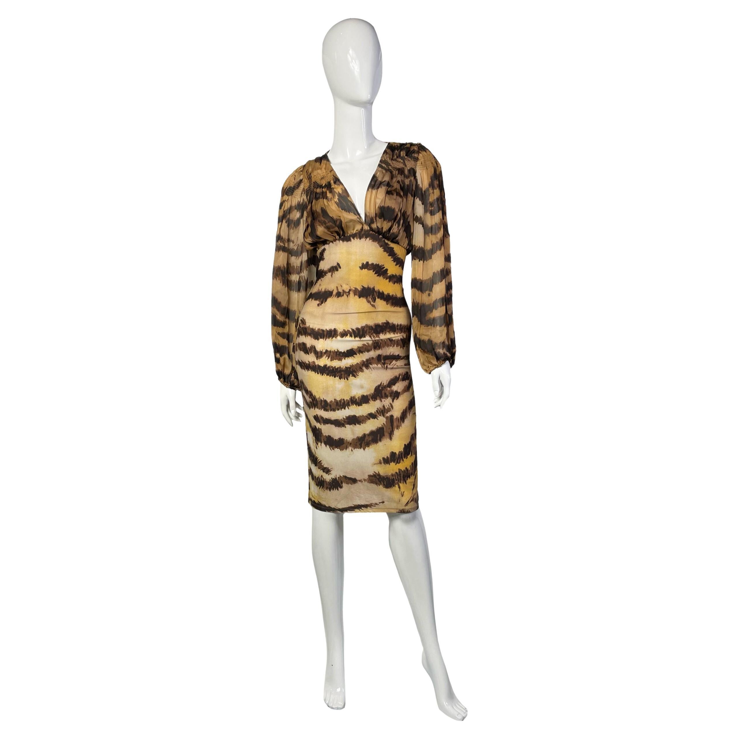 Vestido estampado animal Roberto Cavalli en venta