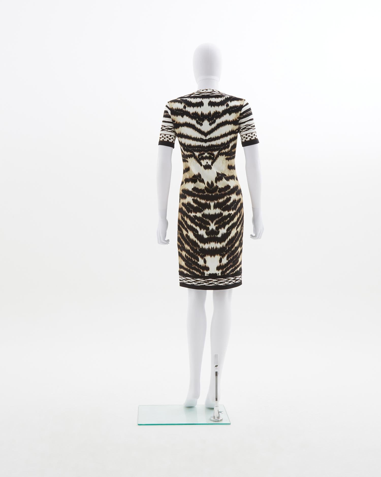 Gray Roberto Cavalli animal print dress, Resort 2014 For Sale