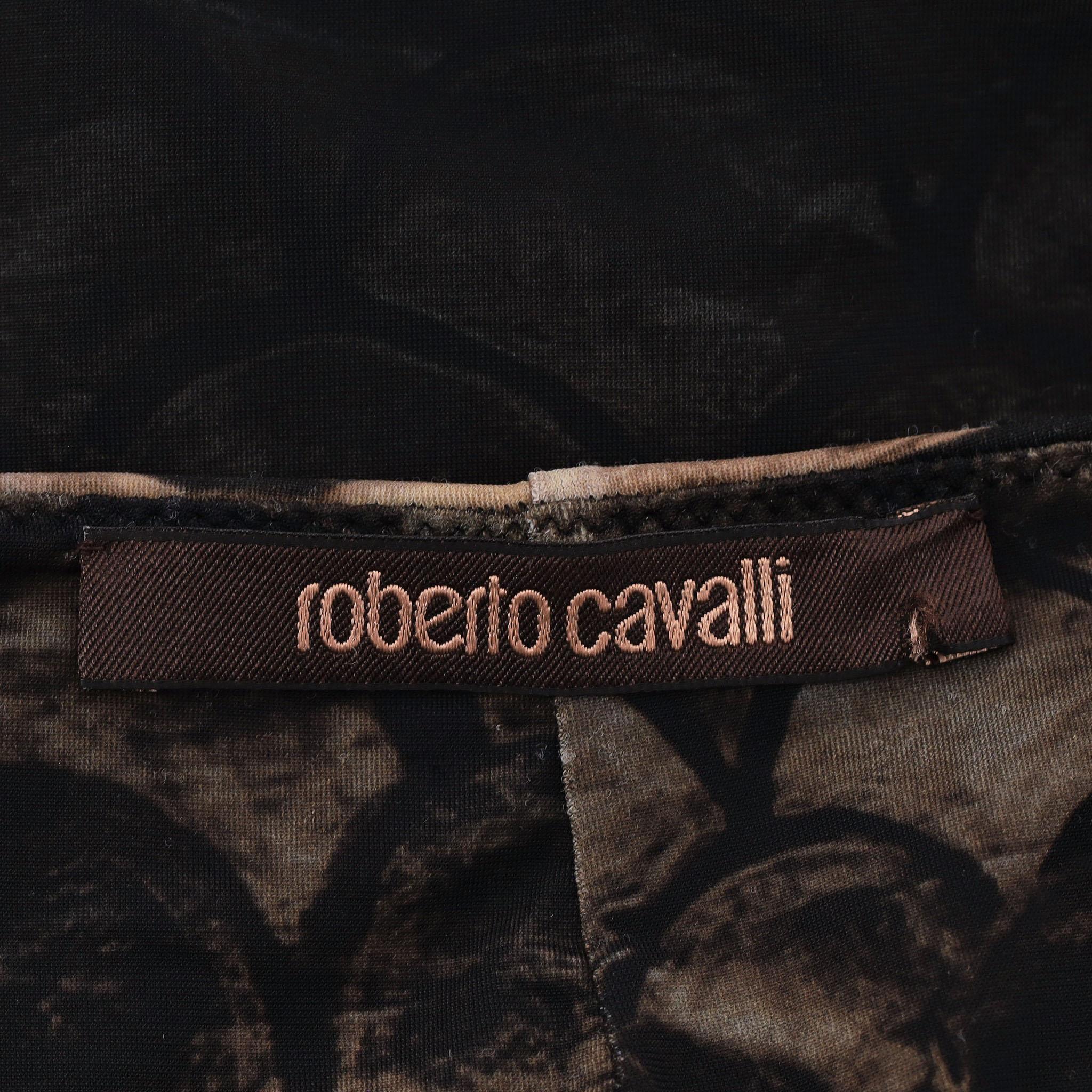 Roberto Cavalli Top fruncido con estampado animal y detalle de hebilla en venta 2
