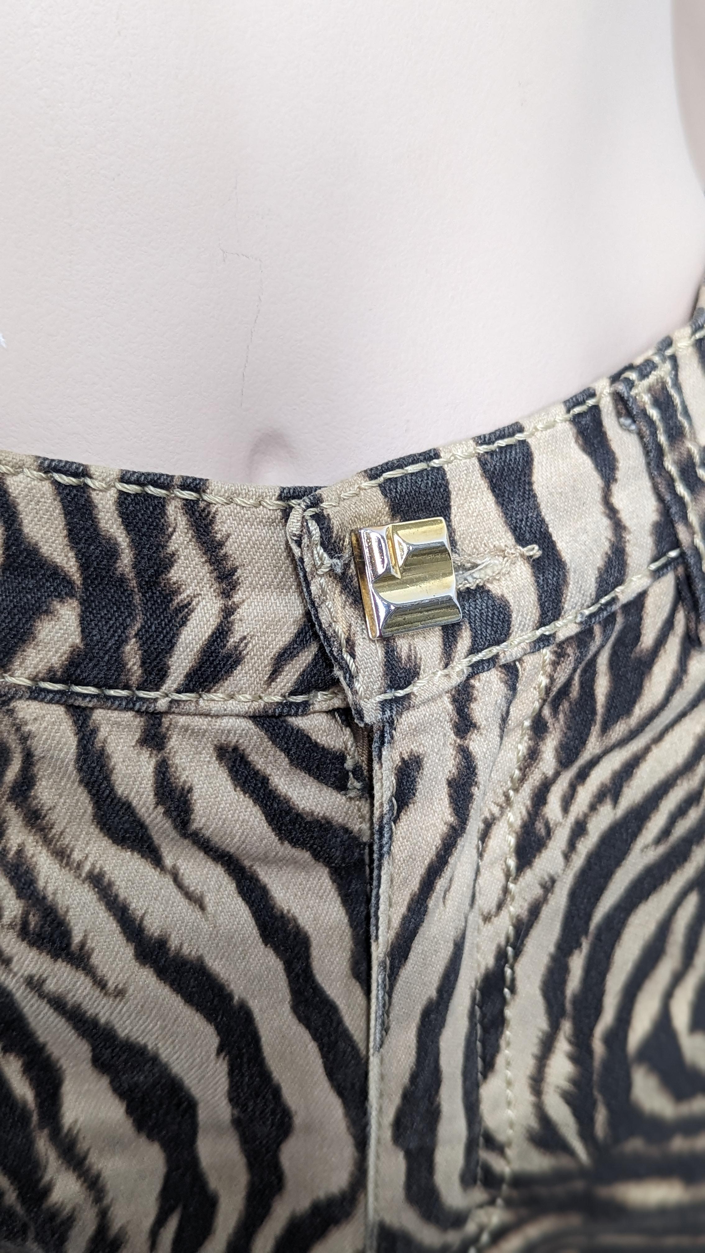 Roberto Cavalli animal print jeans For Sale 3