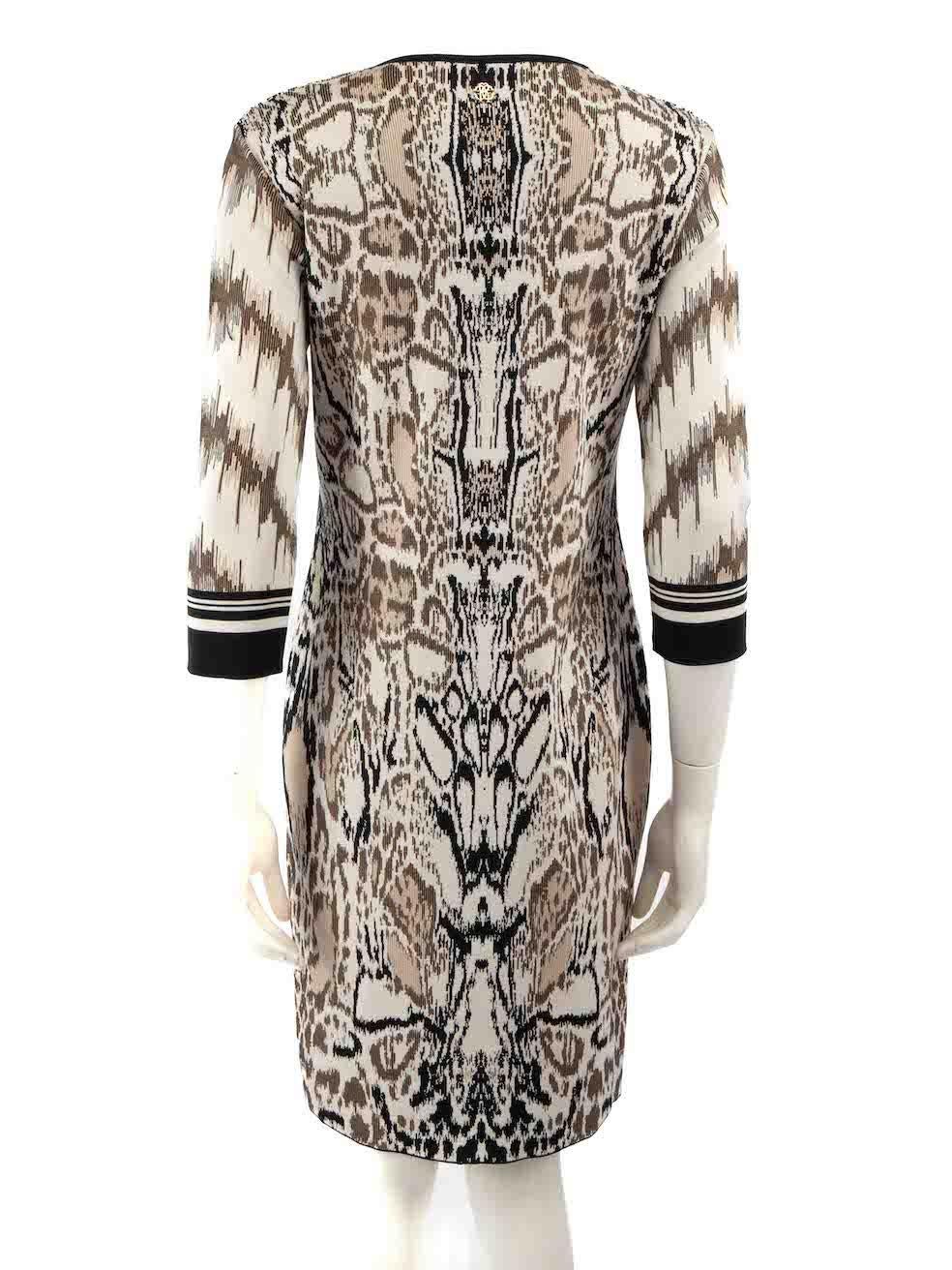 Roberto Cavalli Vestido largo hasta la rodilla con estampado animal Talla XL Gris en venta
