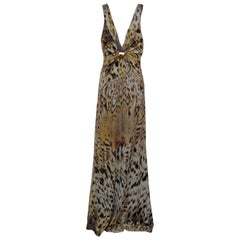 ROBERTO CAVALLI Tiger Animal Print Long Dress w/ Tags  SZ 42