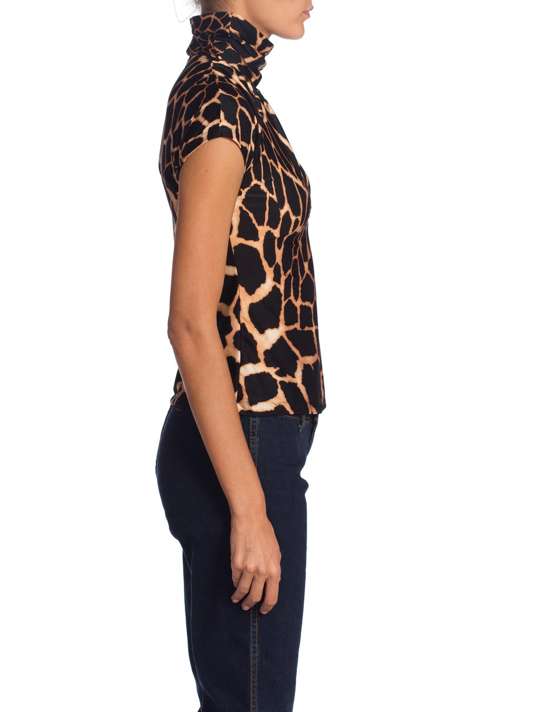 Roberto Cavalli Animal Print Sexy Stretch Top In Excellent Condition In New York, NY